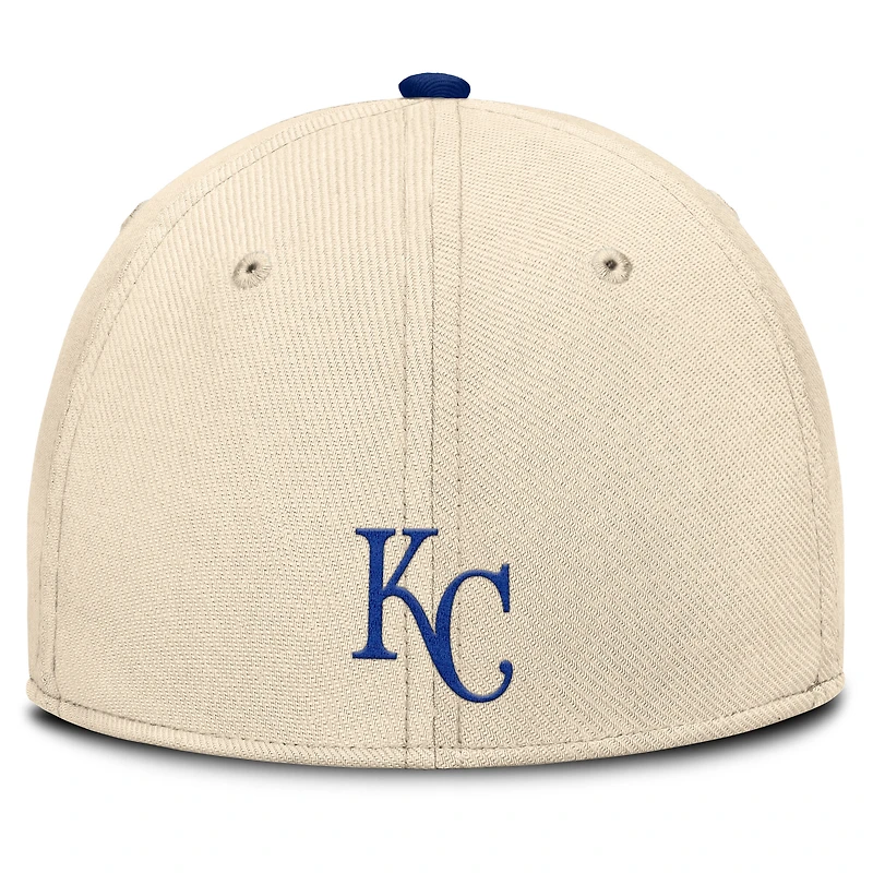 Men's Nike Natural/Royal Kansas City Royals Statement Rise Performance Flex Hat