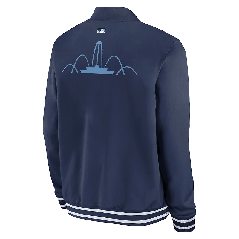 Men's Nike  Navy Kansas City Royals Authentic Collection Connect Full-Zip Bomber Jacket
