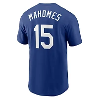 Men's Nike Patrick Mahomes Royal Kansas City Royals Name & Number T-Shirt