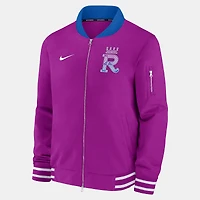 Veste bomber zippée décontractée Nike Kansas City Royals 2026 Connect Authentic Collection violette pour homme