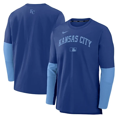 Men's Nike Royal/Light Blue Kansas City Royals Authentic Collection Player Dri-FIT Lightweight Pullover