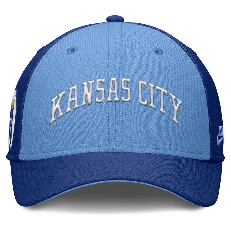 Men's Nike Royal/Light Blue Kansas City Royals Rise Swoosh Performance Flex Hat