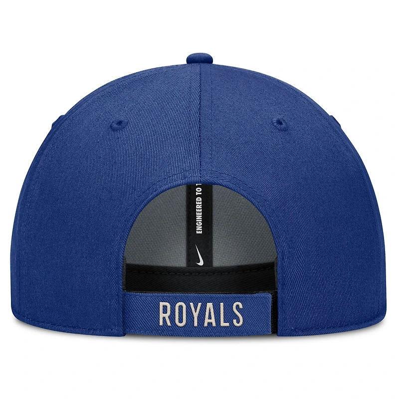 Casquette ajustable Nike Royal/Natural Kansas City Royals Statement Club Performance pour homme