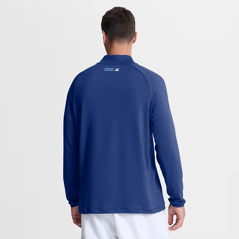 Men's Nike Royal Kansas City Royals Authentic Collection Dri-FIT Raglan Half-Zip Pullover