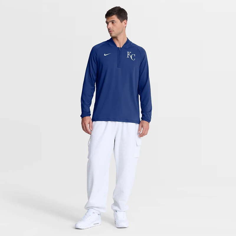 Pull-over Nike Royals Kansas City Authentic Collection Dri-FIT à demi-zip pour homme