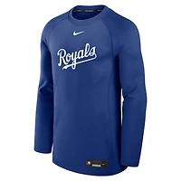 T-shirt à manches longues Nike Royal Kansas City Royals Authentic Collection Game Time Raglan Dri-FIT pour homme