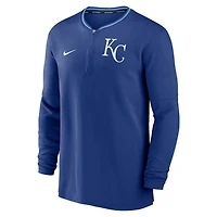 Haut Nike Royal Kansas City Royals Authentic Collection Performance à demi-zip pour homme