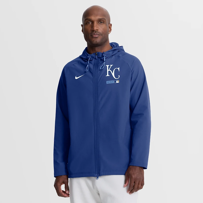 Veste à capuche zippée intégrale Nike Royal Kansas City Royals Authentic Collection pour homme