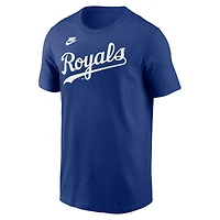 Men's Nike Royal Kansas City Royals Cooperstown Collection Wordmark T-Shirt