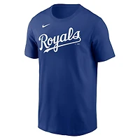 T-shirt Nike Royal Kansas City Royals Fuse avec le mot-symbole pour homme