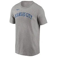 T-shirt avec nom et numéro Nike Salvador Perez pour hommes, gris, Kansas City Royals