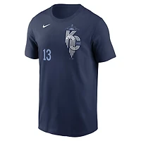 T-shirt Nike pour homme Salvador Perez Navy Kansas City Royals 2024 Connect Fuse avec nom et numéro