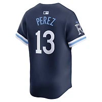 Men's Nike Salvador Perez Navy Kansas City Royals Connect Limited Jersey