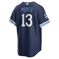 Men's Nike Salvador Perez Navy Kansas City Royals Connect Replica Player Jersey