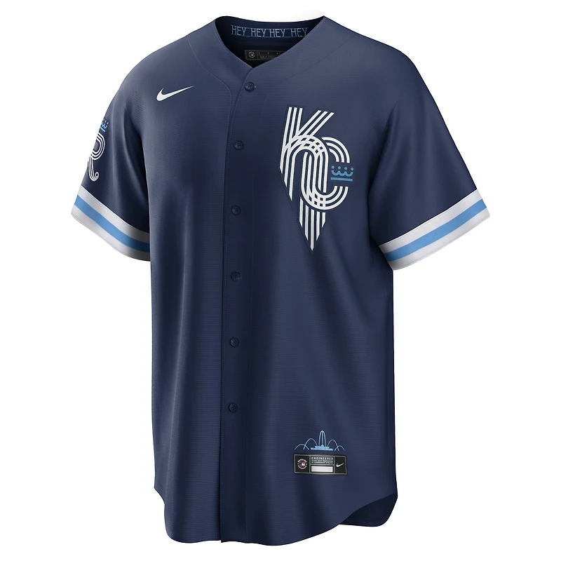 Men's Nike Whit Merrifield Navy Kansas City Royals Connect Replica Player Jersey