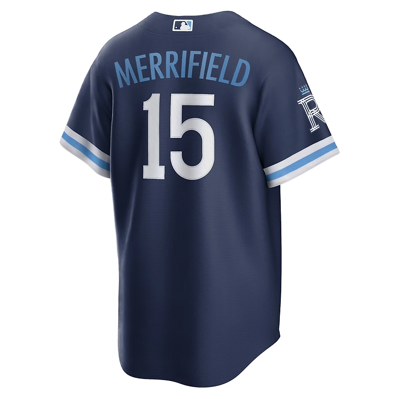 Men's Nike Whit Merrifield Navy Kansas City Royals Connect Replica Player Jersey