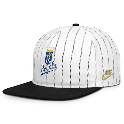 Casquette ajustable Nike Pro Kansas City Royals Cooperstown Collection blanche et noire pour homme