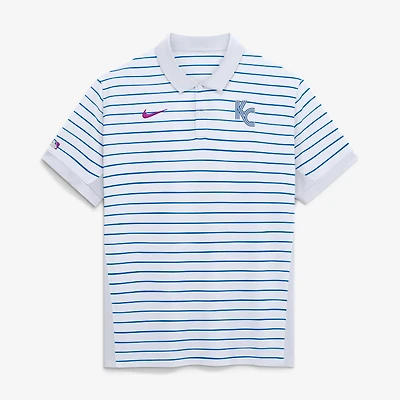 Polo rayé Dri-FIT Nike blanc Kansas City Royals 2026 Connect Authentic Collection pour homme