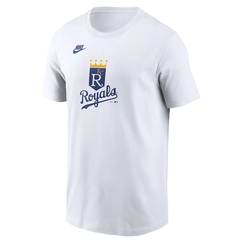 T-shirt Nike blanc pour homme, logo de la collection Cooperstown des Kansas City Royals