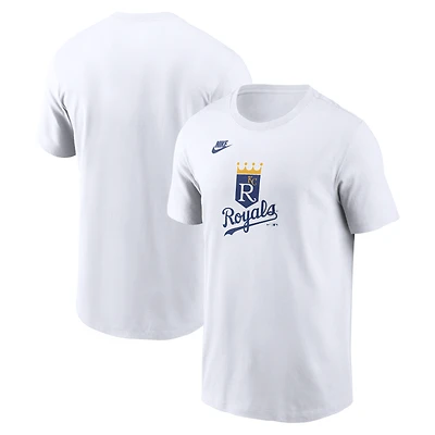 T-shirt Nike blanc pour homme, logo de la collection Cooperstown des Kansas City Royals