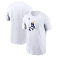 T-shirt Nike blanc pour homme, logo de la collection Cooperstown des Kansas City Royals