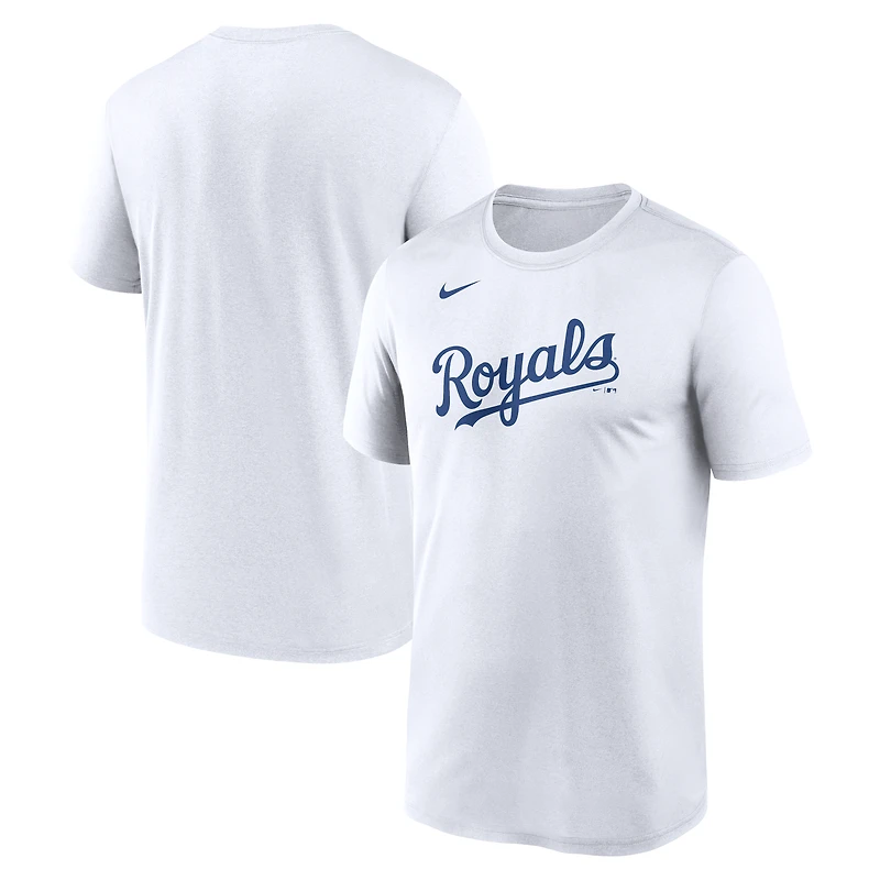 T-shirt Nike Dri-FIT blanc pour homme, Kansas City Royals, logo New Legend