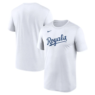 T-shirt Nike Dri-FIT blanc pour homme, Kansas City Royals, logo New Legend