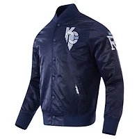 Veste en satin à boutons-pression City Connect Pro Standard bleu marine pour homme des Royals de Kansas