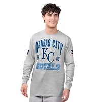 Men's Starter  Heather Gray/Royal Kansas City Royals Two-Pack Long Sleeve & Short T-Shirt Set