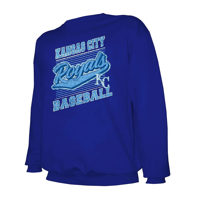 Sweat-shirt ras du cou léger Stitches Royal pour homme des Royals de Kansas City