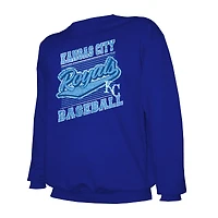 Sweat-shirt ras du cou léger Stitches Royal pour homme des Royals de Kansas City