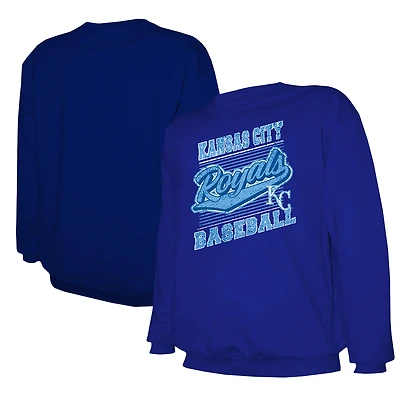 Sweat-shirt ras du cou léger Stitches Royal pour homme des Royals de Kansas City