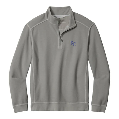 Men's Tommy Bahama Gray Kansas City Royals Montego Bay Half-Zip Sweatshirt