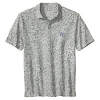 Polo Tommy Bahama IslandZone pour homme, gris Kansas City Royals, motif hibiscus sauvage, mélange de trois tissus