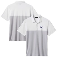 Men's TravisMathew White/Gray Kansas City Royals Home Run Leader Tri-Blend Polo