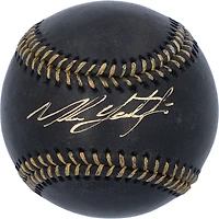 Casquette de baseball en cuir noir autographiée par Mike Yastrzemski des Royals de Kansas City