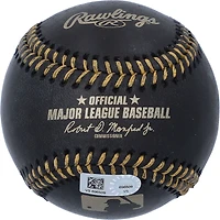 Casquette de baseball en cuir noir autographiée par Mike Yastrzemski des Royals de Kansas City