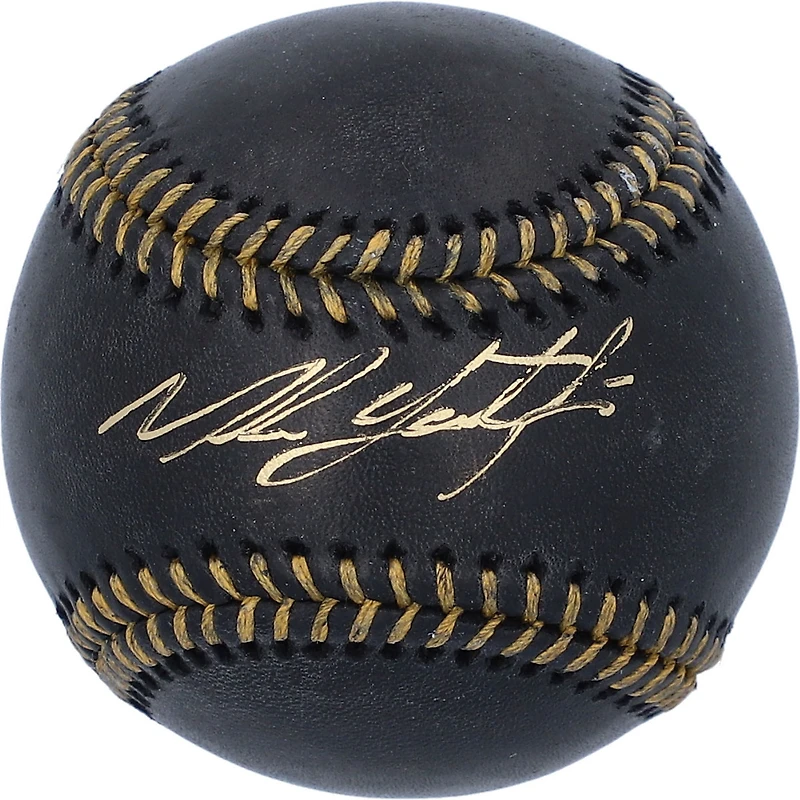 Casquette de baseball en cuir noir autographiée par Mike Yastrzemski des Royals de Kansas City