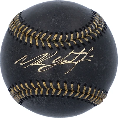 Casquette de baseball en cuir noir autographiée par Mike Yastrzemski des Royals de Kansas City