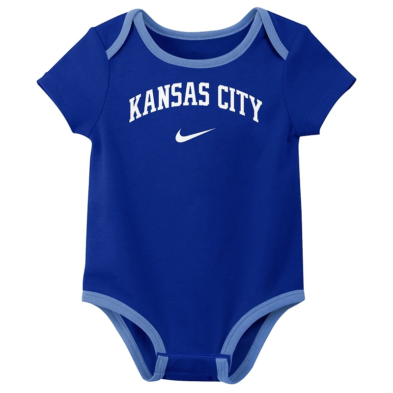 Newborn & Infant Nike Kansas City Royals Three-Pack Bodysuit Set