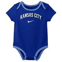 Newborn & Infant Nike Kansas City Royals Three-Pack Bodysuit Set