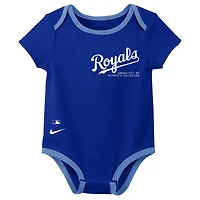 Newborn & Infant Nike Kansas City Royals Three-Pack Bodysuit Set