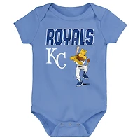 Newborn Outerstuff Kansas City Royals Home Plate 3-Piece Creeper Set