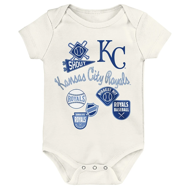 Ensemble de body 3 pièces Outerstuff Kansas City Royals Home Plate pour nouveau-né