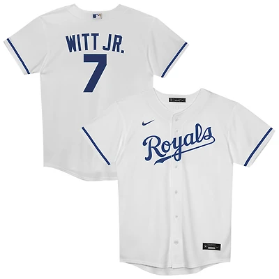 Maillot Nike Bobby Witt Jr. blanc pour enfant d'âge préscolaire, réplique du joueur à domicile des Royals de Kansas City