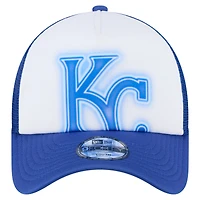 Toddler New Era  White/Royal Kansas City Royals Painted A-Frame 9FORTY Trucker Adjustable Hat