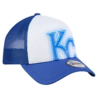Casquette trucker New Era 9FORTY pour tout-petit, blanche et royale, Kansas City Royals, modèle A-Frame peint, ajustable