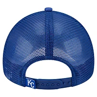 Casquette trucker New Era 9FORTY pour tout-petit, blanche et royale, Kansas City Royals, modèle A-Frame peint, ajustable