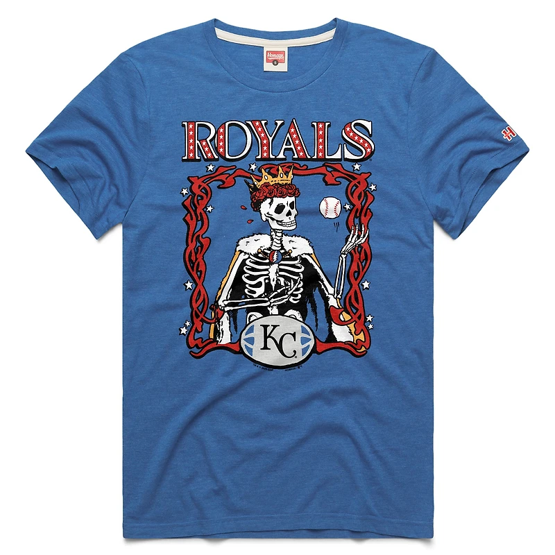 Unisex Homage Royal Kansas City Royals MLB x Grateful Dead Americana Tri-Blend T-Shirt