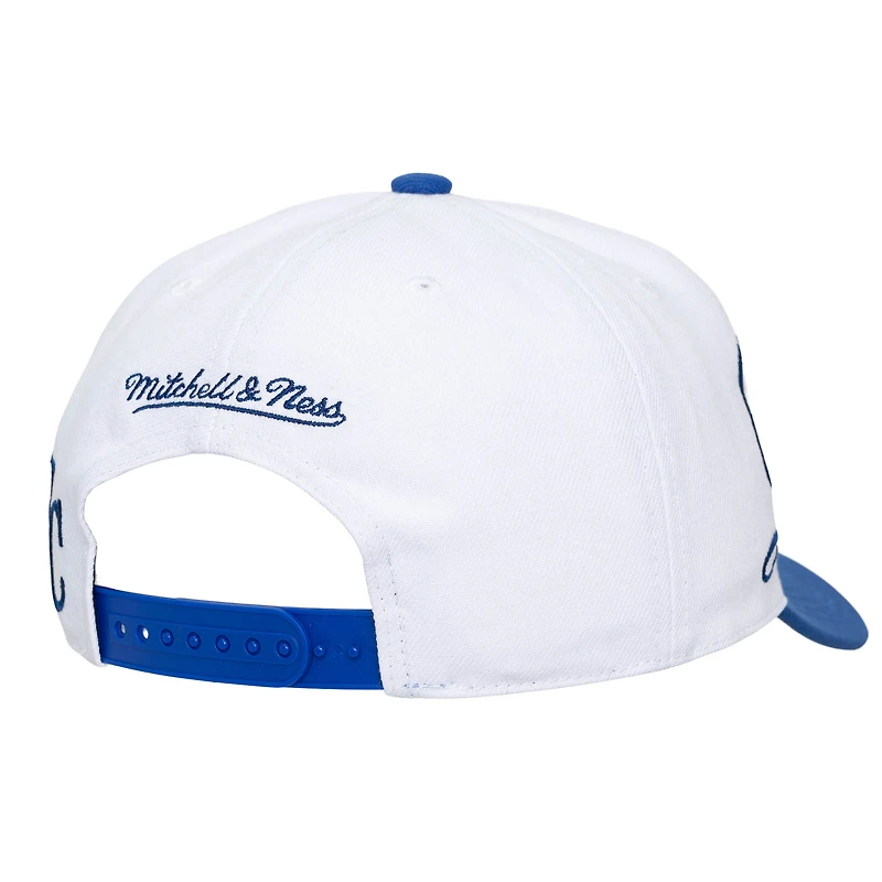 Unisex Mitchell & Ness White/Royal Kansas City Royals XL Script Pro Crown Adjustable Hat